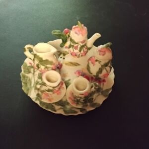 Hummingbirds Floral Miniature Tea Set